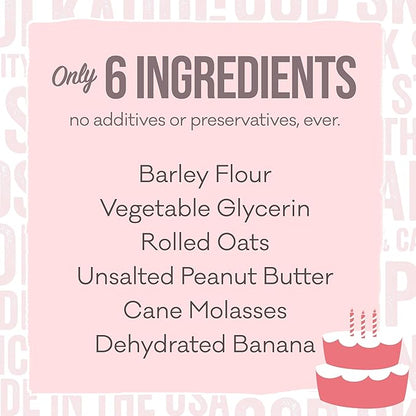 Polkadog Cake Batter Dog Treats – Soft & Chewy Premium Birthday Treats with Peanut Butter & Banana – Healthy, Limited Ingredient, Training Size for All Dog Breeds & Ages – Natural, Made in USA – 10 oz