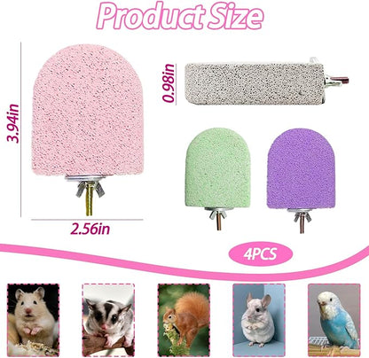 kathson 4PCS Hamster Climbing Ledge Platform, Hamster Lava Ledge, Pet Chewing GrindingToys Chinchillas Lava Block Toys Small Animals Cage Accessories for Guinea Pig, Squirrel, Gerbil, Bird