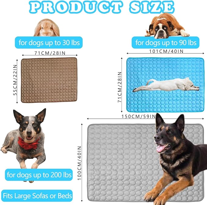 Dog Cooling Mat for Dogs, Pet Cooling Pad Bed for Dog Easy Washable for All Types of Pets and Perfect for Both Indoor and Outdoor Use, Including Car Seats 40" x 28"