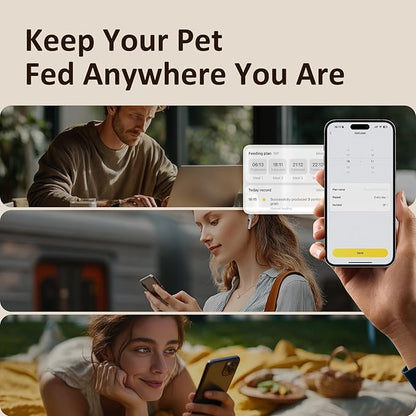 DUDUPET Automatic Cat Feeder 5G WiFi, Automatic Pet Feeder with APP Remote Control, 5L Cat Dry Food Dispenser Dual Power,10 Meals Programmable 1-15 Portion Control Auto Dog Feeders for Cats,Puppy