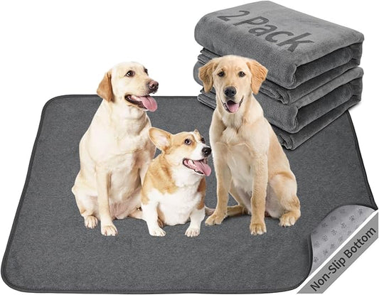 Wahsalbe Puppy Pads 2 Pack, 41x41 Washable Pee Pads Whelping Pads, Absorb Dog Mats, Non-Slip Dog Training Pads for Whelping, Potty, Training, Playpen, Crate