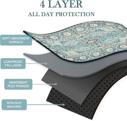 Qeils Washable Pee Pads for Dogs, Reusable Puppy Pads 72"x72" Super Absorbent Leakproof Extra Large Dog Training Pads, Non-Slip Potty Pads for Floor, Bed, Kennel, Whelping Pads Litter Mat