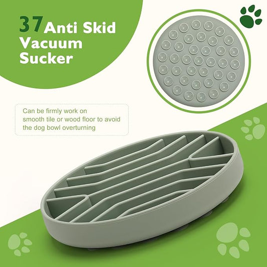 Slow Feeder Dog Bowls Silicone Maze Food Bowl Feeders Pet Puzzle Lick Mat to Slow Down Eating for Small Breed Size Dogs