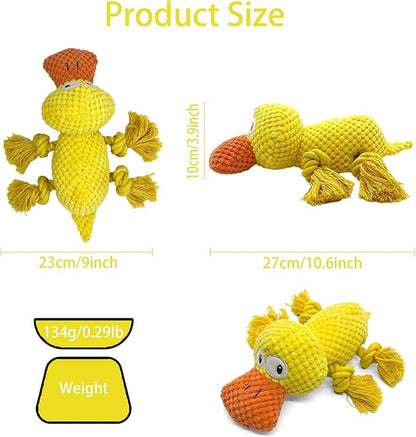 Indestructible Dog Squeak Toys for Big Dogs, Durable Chew Toys for Aggressive Chewers, Tough Stuffed Animals, Toys with Cotton Material and Crinkle Paper,Suitable for Large, Medium and Small Dogs