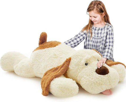 MaoGoLan 52 inches Giant Stuffed Puppy Dog Animal,Ultra Soft Large Plush Soft Plush Dog Body Pillow Toy for Girls,Kids,Puppy Lover