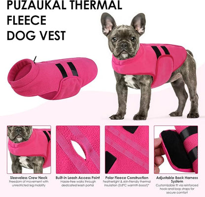 Dog Sweater,Adjustable Dog Sweaters for Small, Medium and Large Dogs Boys Girls, Dachshund Chihuahua Fleece Dogs Sweater(Pink,M)