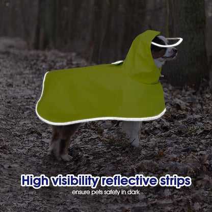 FUAMEY Adjustable Dog Raincoat Small | Waterproof Reflective Strips, Clear Hood, Leash Hole, Outdoor Adventures, Yorkshire