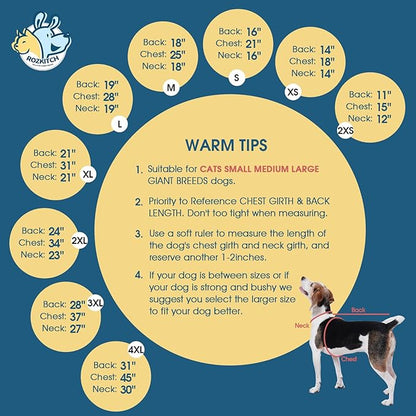 ROZKITCH Warm Dog Pajamas for Large Dogs, Pet Windproof Warm Cold Weather Jacket Vest with Luminous Zipper, Jumpsuit Apparel Outfit Clothes for Small Medium Large Dog L-Pink L