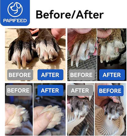 PAPIFEED Dog Nail Grinder Professional Pets, 3-Speed Electric Quiet Dog Nail Grinder, Rechargeable Dog Nail Trimmers - with 2 LED Lights/2 Grinder Wheels, for Small, Medium, (White)