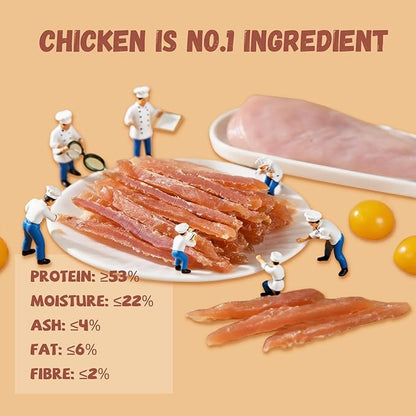 Chicken Jerky Strips Dog Treats, Natural Dehydrated Chicken Snacks w/Taurine, Soft & Chewy Training Treats for Small Medium Large Dogs, Rawhide-Free, Grain-Free, 10.6 oz