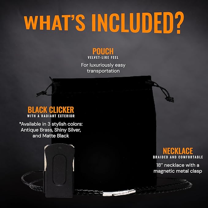 Dog Clicker Black & White with Necklace (4 Pack) - Clickers for Pet Training - Dog Training & Behavior Aids Easy to Carry with You Anywhere - Teach Your Dog Tricks or Reward His Behavior