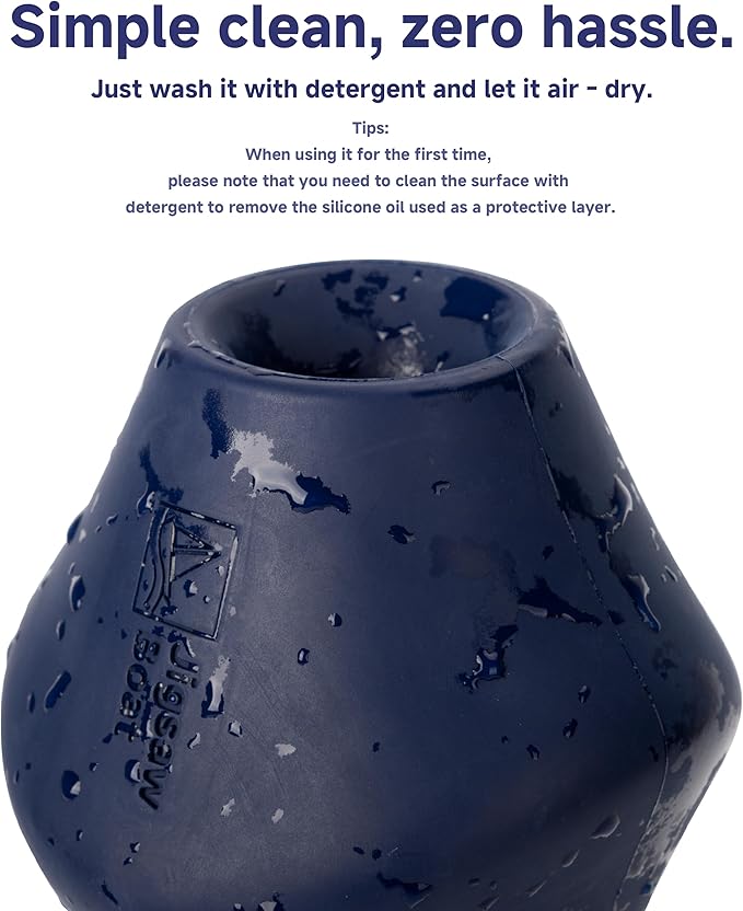 Stuffable Enrichment Dog Toy – Extra Firm Natural Rubber Treat Dispenser for Large Dogs, Irregular Shape, Blue, Bully Stick Compatible