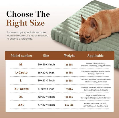 Extra Large Dog Bed for Crate, Orthopedic Dog Bed with Waterproof Lining, Soft Short Plush Surface & Egg Crate Foam, Machine Washable Pet Bed with Removable Cover & Anti Slip Bottom