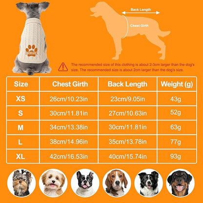 Personalized Dog Cat Sweater for Winter, Custom Embroidered Name Christmas Pet Sweater Gifts for Puppy Small Medium Dog, Winter Clothes Pullover for Dogs Cats Knit Sweaters