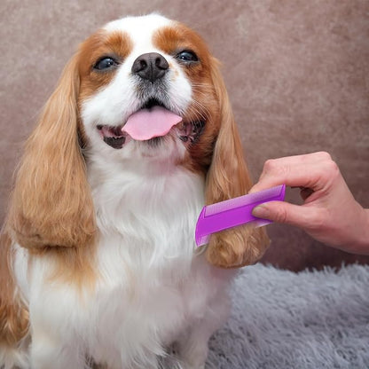 120 Pack Plastic Flea Lice Combs, Fine Tooth Flea Tick Comb, Double Sided Pet Combs, Cat Dog Hair Dandruff Removal Comb, Grooming Tools for Rabbit, Cat, Dog, Kitten, Small Pet (6 Colors)