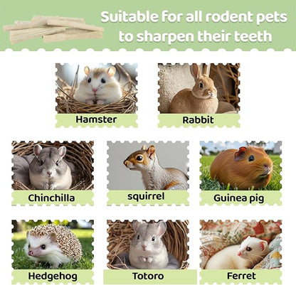 Sukh 240g Sweet Bamboo Chew Sticks - Natural Rabbit Bamboo Sticks Small Animal Chew Toy Bunny Molar Treats Atural Teeth Grinding Toys for Squirrel Guinea Pigs Chinchilla