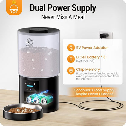 5L Automatic Cat Feeder with 2K HD Camera: 5G WiFi Automatic Dog Feeder with Night Vision,Cat Food Dispenser with Freshness for Multiple Pets,Detachable for Easy Clean-21 Cup (Sealed Outlet)