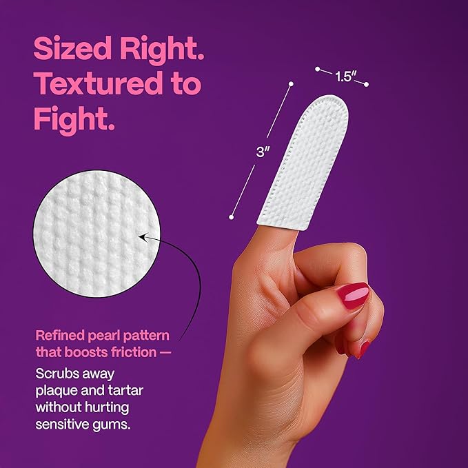 DOCO Dog Teeth Cleaning Wipes Dental Finger Wipes for Cats & Dogs Remove Plaque & Tartar, Freshen Breath, No Rinse, Easy & Effective Pet Tooth Cleaning Kit for Oral Care (Bacon Flavor, 50 Count)