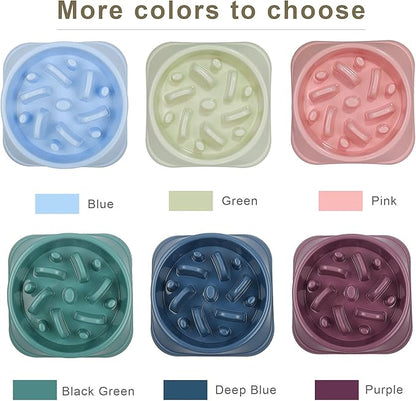 UPSKY Slow Feeder Small Dog Puzzle Bowl Feeder - Anti-Slip, Anti-Bloat, Anti-Choking - Deep Blue