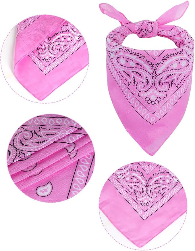 choyaxo Halloween Costumes for Dogs Cat Pet Cowboy Costume Cowboy Hat with Bandana Set for Halloween, Christmas, Holiday, Party, Cosplay (Pink, Large)