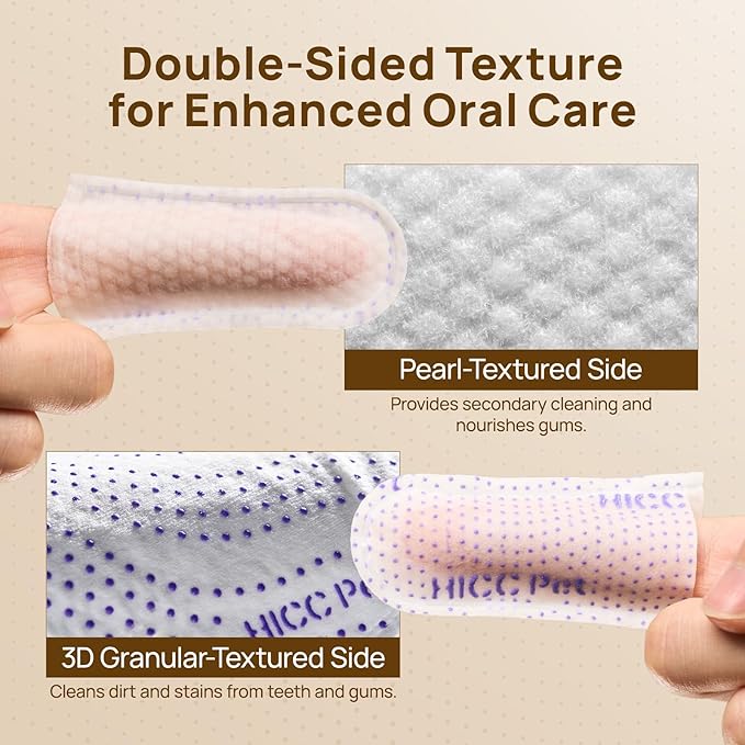 HICC PET Pro Teeth Cleaning Wipes for Dogs & Cats, Vet-Recommended Dental Care Finger Wipes, Reduce Plaque Tartar & Fresh Breath, No-Rinse Toothbrush, Gentle Clean Dog Tooth Brushing Kit, Mint