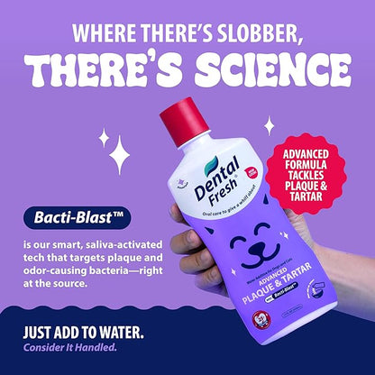 Dental Fresh Water Additive for Dogs and Cats, Advanced Formula, 8 Fl Oz, Plaque & Tartar Daily Oral Care