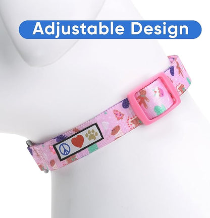 Pawtitas Soft Adjustable Puppy Collar Leash Harness Sold Separately Personalized Customizable Dog Collar Embroidered Customize Pet Name Phone Number Christmas Dog Collar Large Christmas Cookies