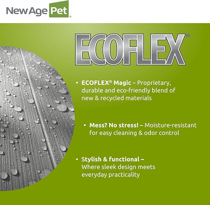 New Age Pet ECOFLEX 48" Wide Large Reptile Habitat, Mojave Lounge for Snakes, Tortoises & Lizards in Maple, Black & Grey, Easy Assembly, Sliding Glass Doors & Mesh Top