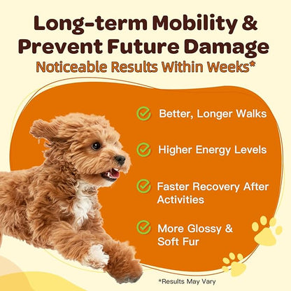 NATURE TARGET Glucosamine for Dogs, Joint Supplement for Dogs, Chondroitin, MSM, Turmeric, Omega 3, Support Hip & Joint Mobility - Dog Joint Pain Relief for Small & Large Breed, 9.52 Oz