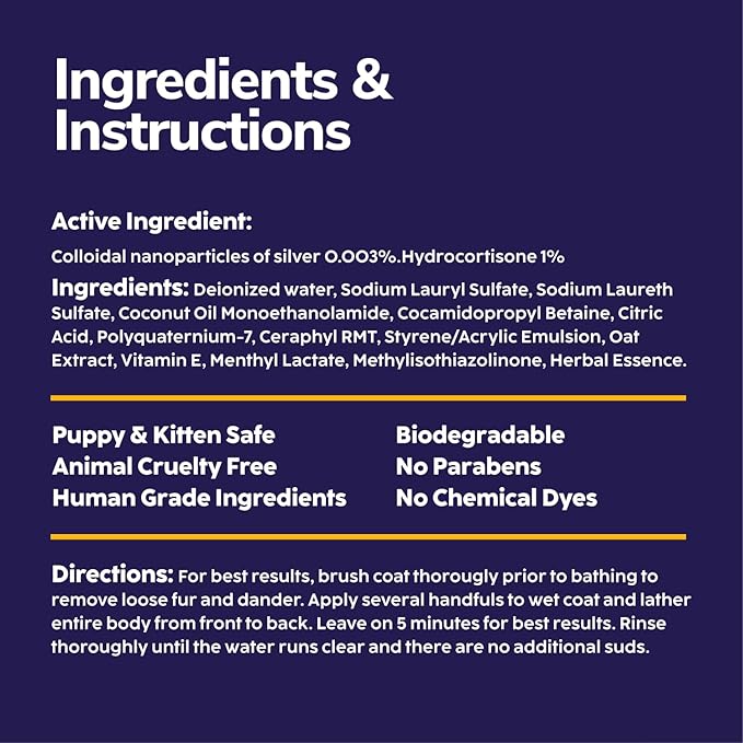 Miracle Vet Medicated Dog Shampoo for Itchy Skin Relief - Dog Allergy Relief, Yeast Infection, Hot Spot & Dry Skin Anti-Itch Treatment, Antifungal for Dogs - Hydrocortisone (16 oz)