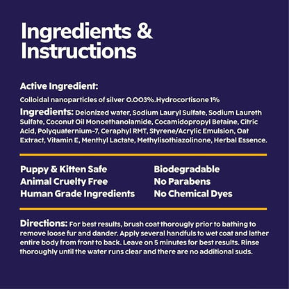 Miracle Vet Medicated Dog Shampoo for Itchy Skin Relief - Dog Allergy Relief, Yeast Infection, Hot Spot & Dry Skin Anti-Itch Treatment, Antifungal for Dogs - Hydrocortisone (16 oz)