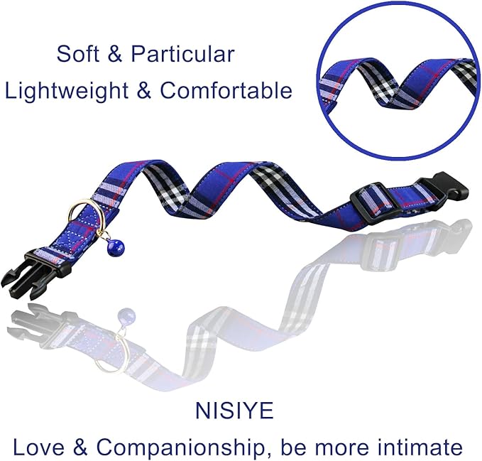 Cute Plaid Dog Collar with Safety Buckle - Adjustable and Comfortable Dog Collars for Small Medium Large Dogs, Stylish Puppy Collar for Boy Girl Pets