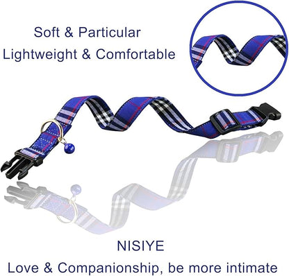 Cute Plaid Dog Collar with Safety Buckle - Adjustable and Comfortable Dog Collars for Small Medium Large Dogs, Stylish Puppy Collar for Boy Girl Pets