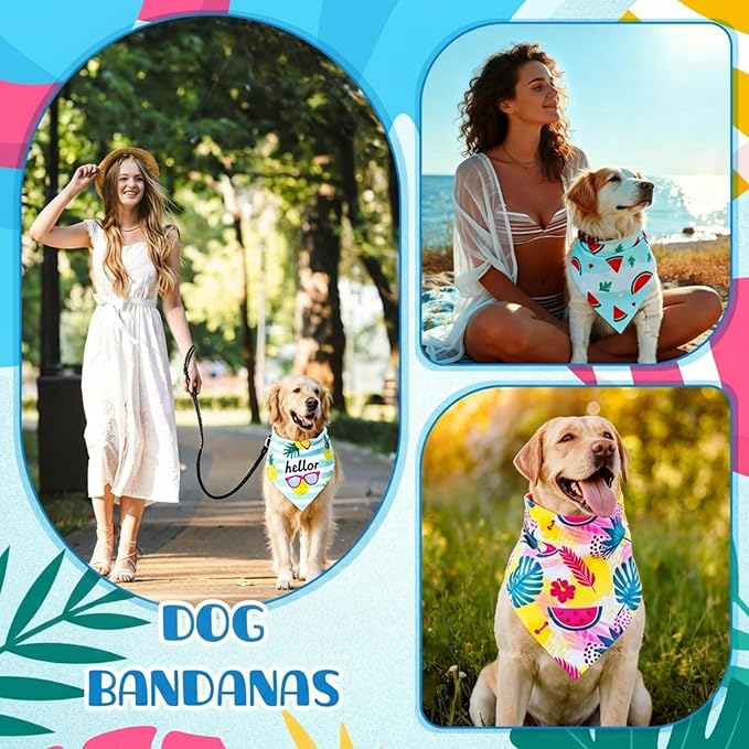 Sanwuta 60 Pcs Dog Bandanas Bulk Fruit Bibs Adjustable Cat Dog Bibs Triangle Scarf Holiday Pet Costume for Small to Large Pet (Fruit Pattern)