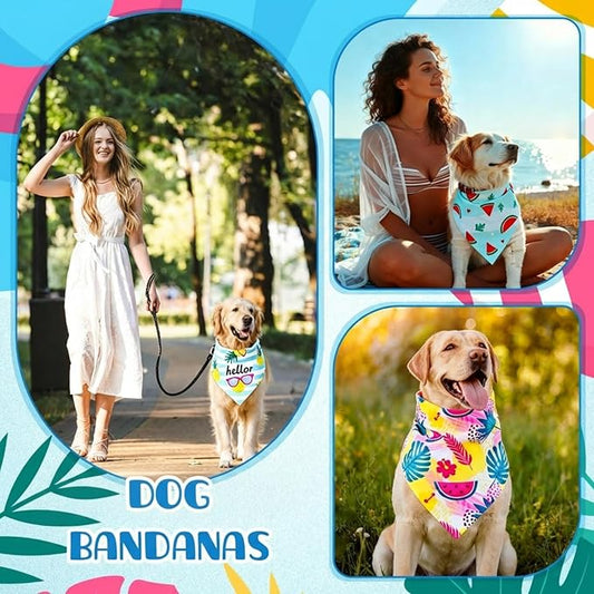 Sanwuta 60 Pcs Dog Bandanas Bulk Fruit Bibs Adjustable Cat Dog Bibs Triangle Scarf Holiday Pet Costume for Small to Large Pet (Fruit Pattern)