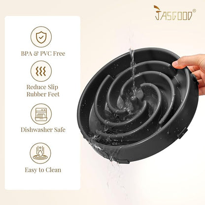JASGOOD Slow Feeder Bowl for Large Dogs, Anti-Gulping, Prevents Bloat & Choking