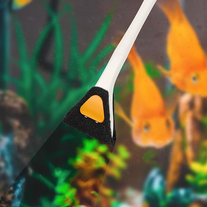 AQUANEAT Fish Tank Cleaning Tools, Aquarium Brushes, Sponge Algae Brush with 18inch Long Firm Handle