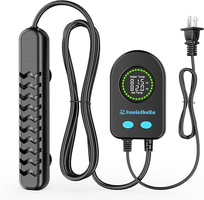 Submersible Aquarium Heater 100W/200W/300W/500W, Fish Tank Heater with high-Temperature Protection and Turtle Tank Heater with Automatic Power-Off When Leaving seawater or Freshwater.