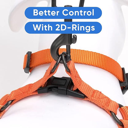 Pawtitas Personalized Dog & Puppy Harness Small Orange Custom ID Tag Adjustable No Pull Vest
