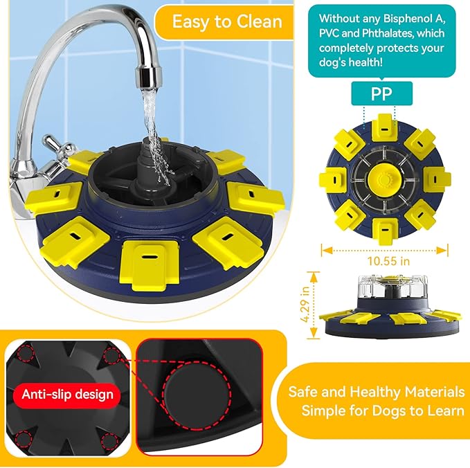 Dog Treat Puzzle Slow Feeder Toys, Dog Food Treat Dispenser/Slow Feeder/Interactive Enrichment Toys for Large/Medium/Small Dogs, Puppy Boredom Buster and Mentally Stimulating, Level 2 in 1