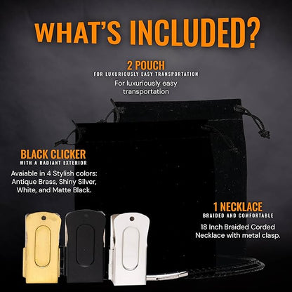 3-Pack Dog Clicker (White, Gold, Black) - Clickers for Pet Training – Easy-to-Carry Dog Training & Behavior Aids - Teach Your Dog Tricks or Reward His Behavior