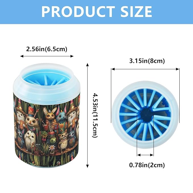 Dog Paw Cleaner Cups for Dogs Pets Foot Washer Paw Scrubber for Medium Small Cats Dogs Cleaning Cup Fiesta Unique Animals