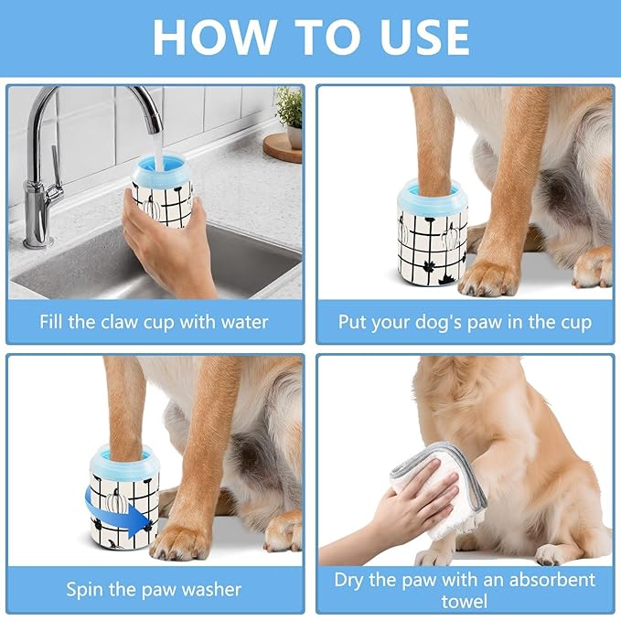 Dog Paw Cleaner Mudbuster Dog Foot Washer for Small Medium Large Dogs Cats Premium Pet Supplies Beige Checkerboard Pumpkin Maple Leaf Thanksgiving