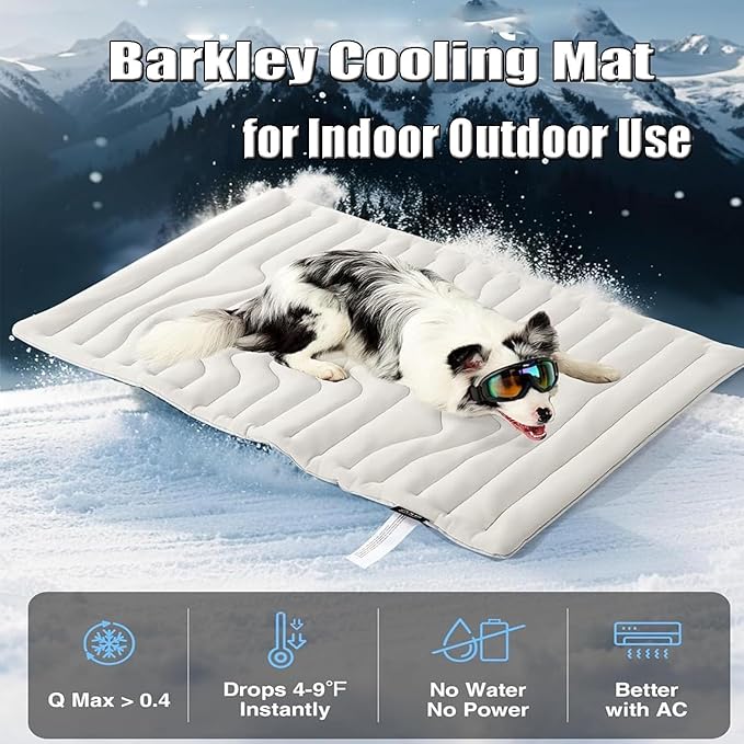 Cooling Mat, Dog Cooling Mat-4x More Effective, Gel-Free Self Washable Portable Pet Coolings Pad for Dogs & Cats Sleeping Mat, Keep for Pets (Green,44-80 lbs - Medium or Large Dog)