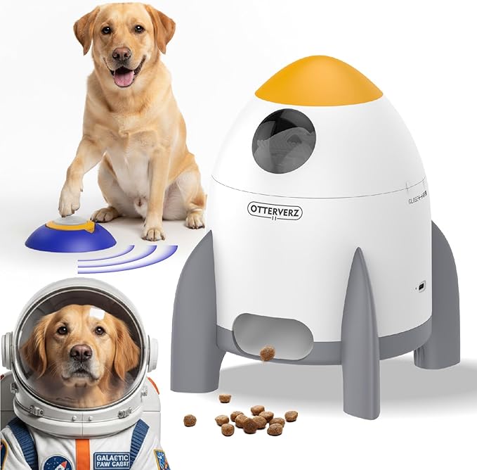 Interactive Dog Puzzle Feeder Toy, Automatic Dogs Treat Dispenser for IQ Training & Slow Feeder, Dog Food Dispenser with Remote Button, Suitable for Indoor or Outdoor Play, All Breeds, OtterVerz 11