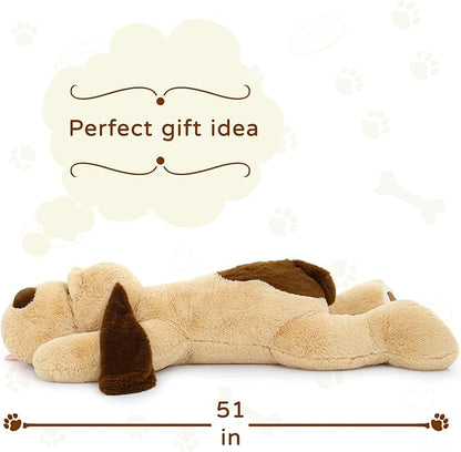 MaoGoLan 51" Giant Dog Plush, Life Size Large Stuffed Animal Dog, Fluffy and Cuddly Stuffed Puppy Stuffed Animal Throw Pillow Toy Birthday for Girls Kids