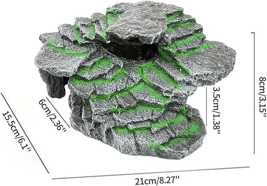 Moonorange Turtle Basking Platform Turtle Tank Decoration for Aquariums & Terrarium, Turtle, Lizard, Reptile Habitat Hideout (Black)