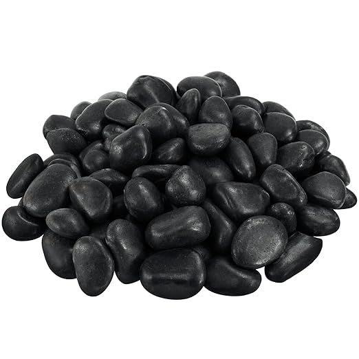 1-2 Inch Black Pebbles for Plants, 2 lbs River Rocks Decorative Black Stones, Ideal for Fish Tank, Vases, Crafting, Home Decor and Garden Landscaping Rocks