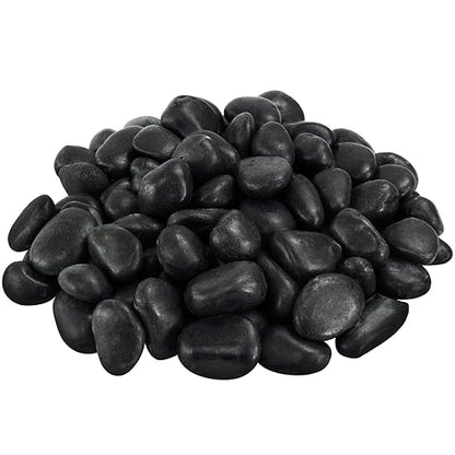 1-2 Inch Black Pebbles for Plants, 2 lbs River Rocks Decorative Black Stones, Ideal for Fish Tank, Vases, Crafting, Home Decor and Garden Landscaping Rocks