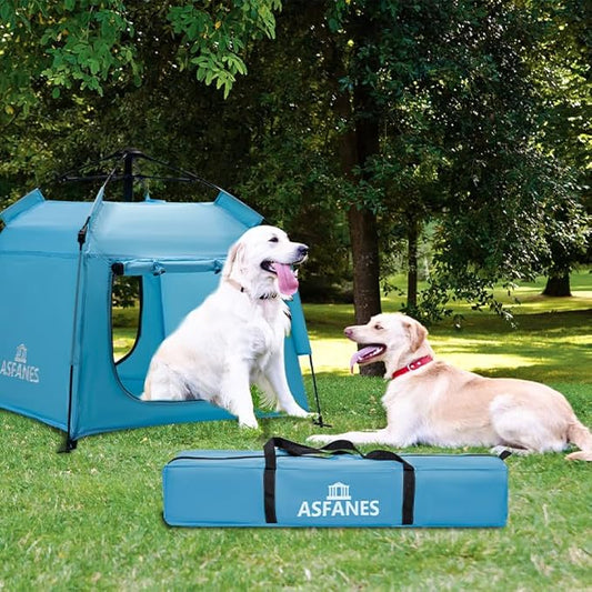 Outdoor Pet Automatic Camping Tent, Pop up Cave Bed for Indoor Cats and Small Dogs, Portable Cat House Dog House, Sky Blue.